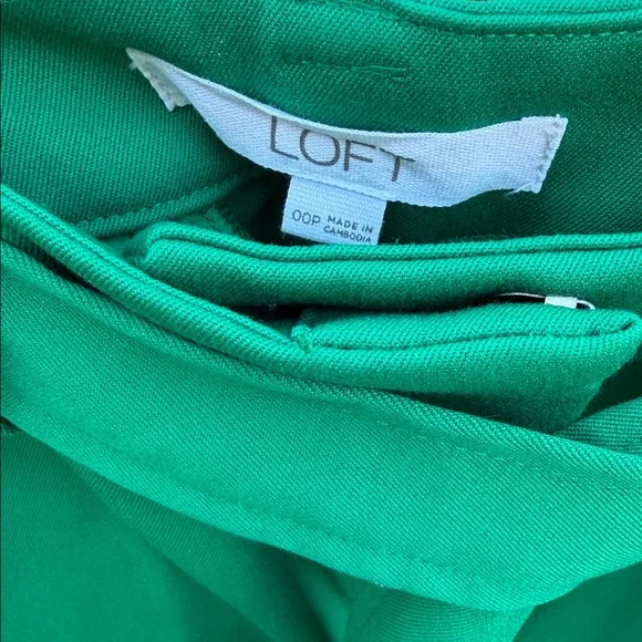 Loft Elegant Green Tie-Waist Women's Trousers - Picture 3 of 4